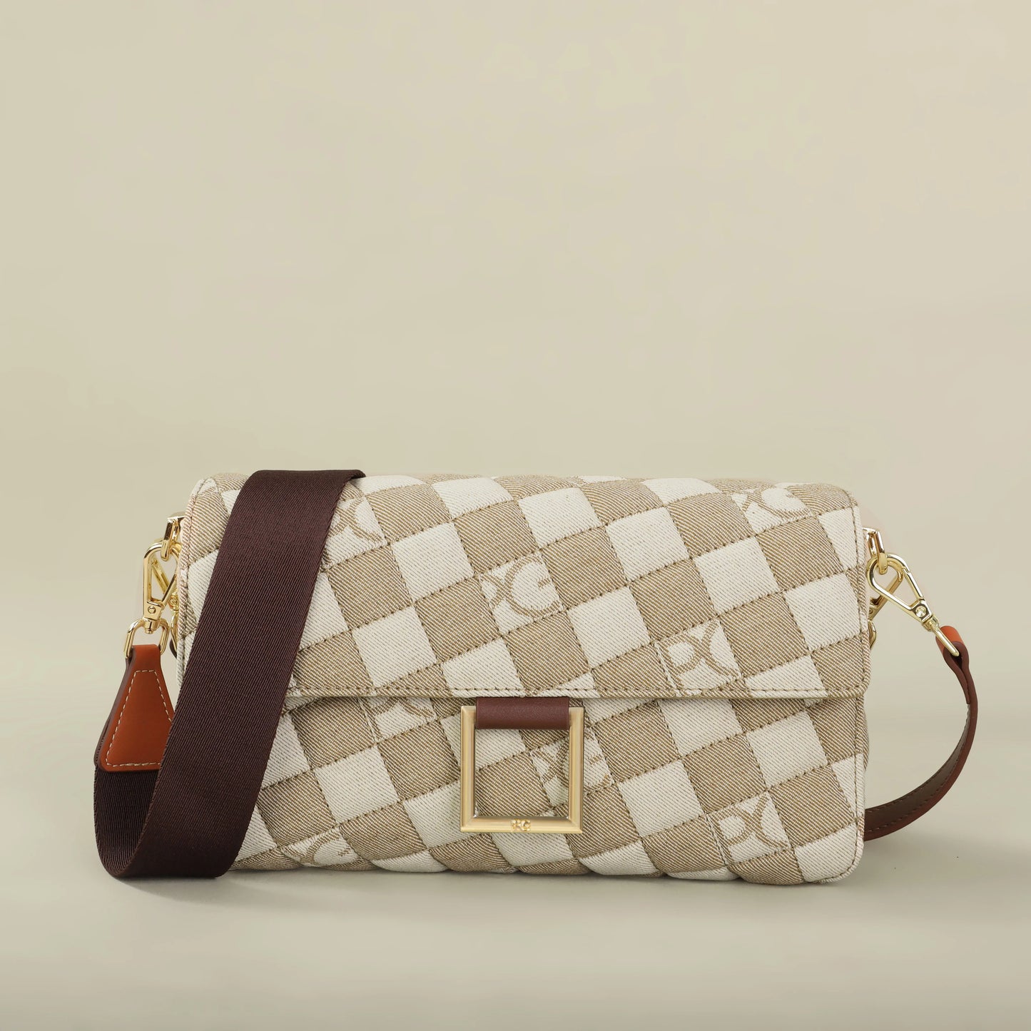 Cotton Letter Print Satchel