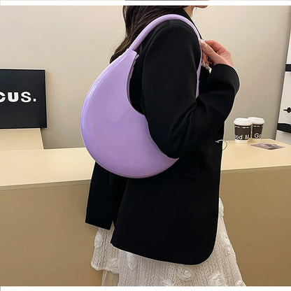 Solid Round Underarm Bag