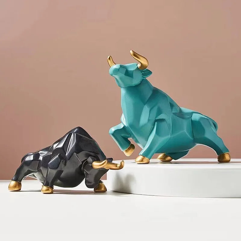 Geometric Bull Figurine