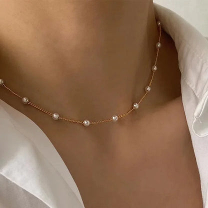 Elegant Gold Beads Necklace