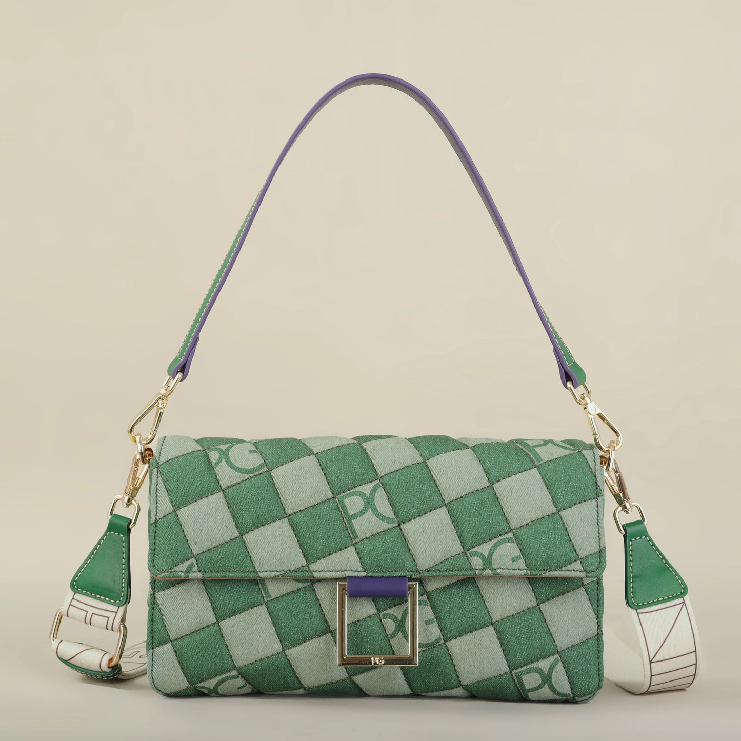 Cotton Letter Print Satchel