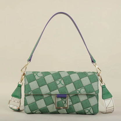 Cotton Letter Print Satchel
