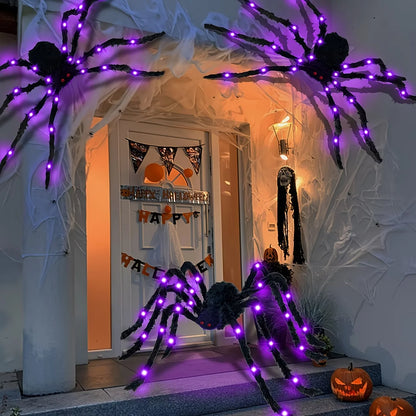 Light-Up Fluffy Spider Decoration