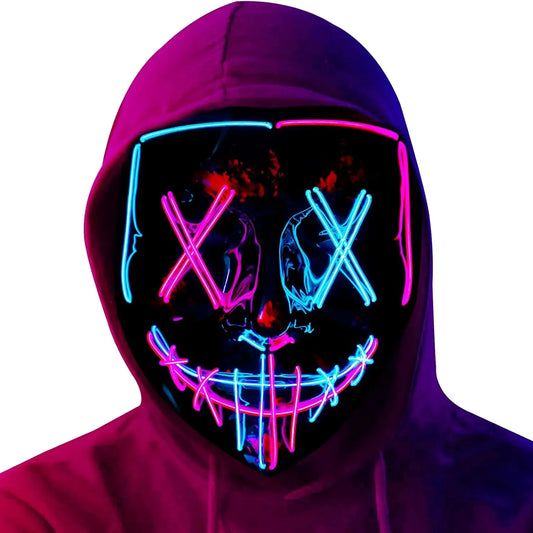 Glowing EL Wire Light-Up Mask
