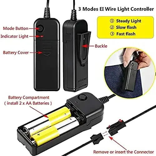 Glowing EL Wire Light-Up Mask