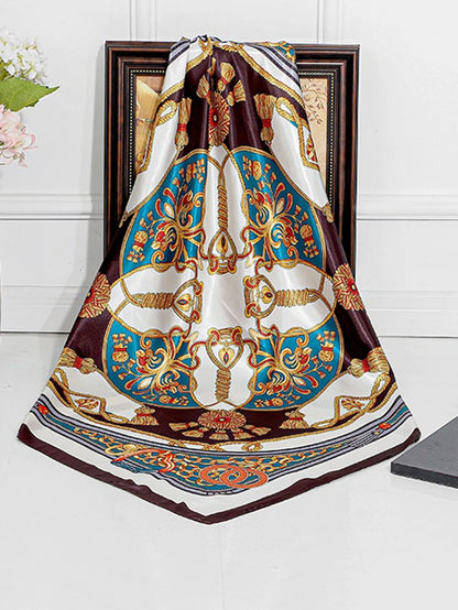 Satin Paisley Square Scarf