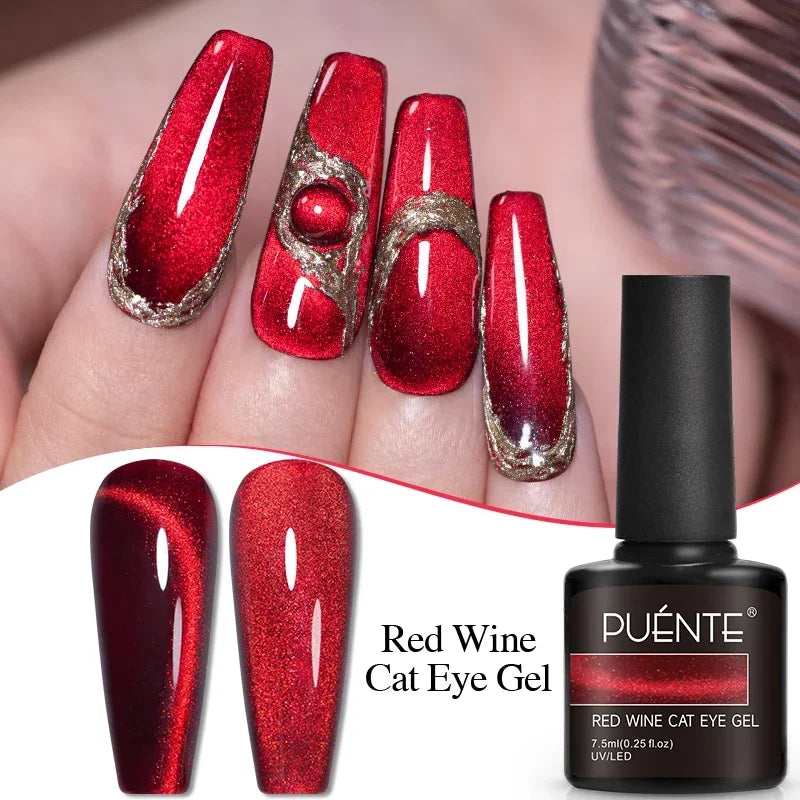 Wine Red Cat Eye Gel Polish