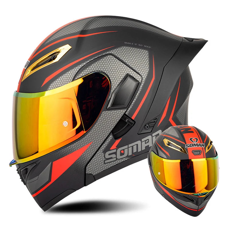 Vintage Retro Dual-Lens Modular Helmet