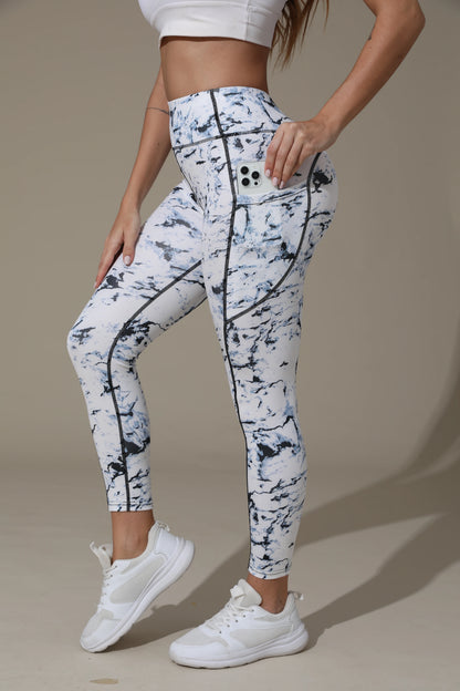 Printed Pocket Tummy-Control Pants