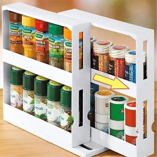 Multifunction Rotating Jar Storage Rack