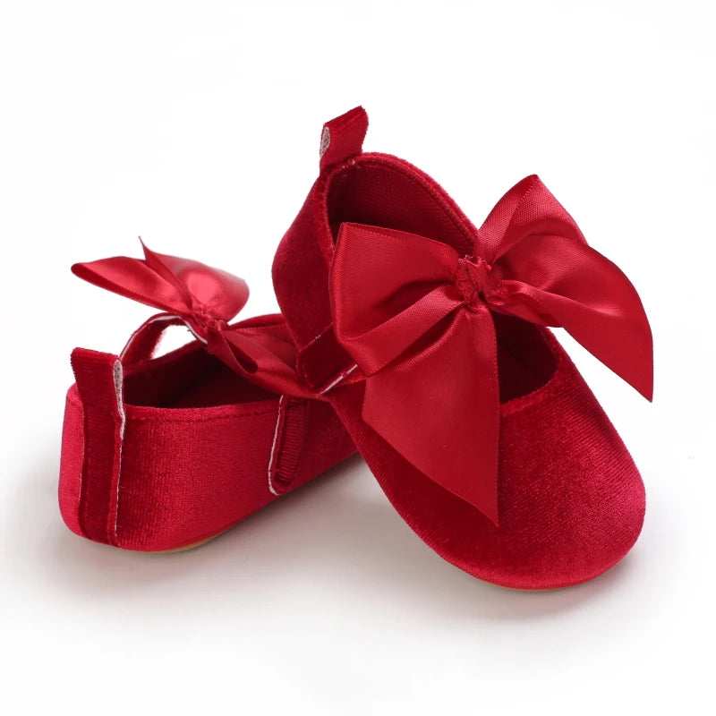 Flannelette Bow Baby Flats