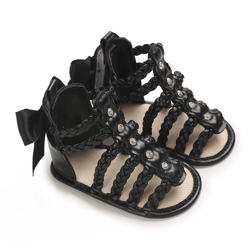 Braided Bowknot Baby Sandals