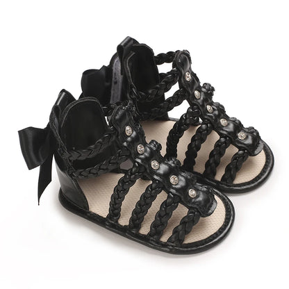 Braided Bowknot Baby Sandals