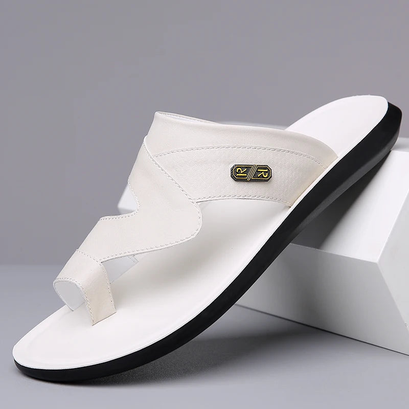 Summer Simple Leather Slippers