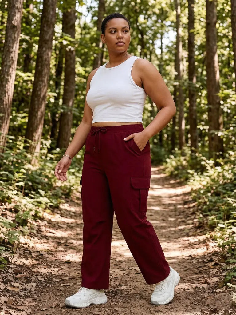 Plus Size Straight Cargo Pants