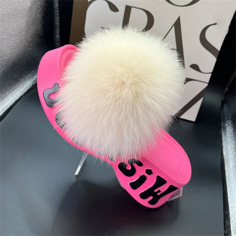 Fur Wedge Party Sandals