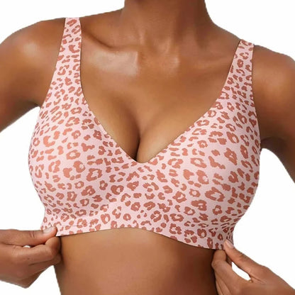 Wire-Free Seamless Leopard Print Bra