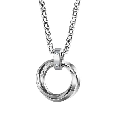 Metal Round Stainless Circle Necklace Party