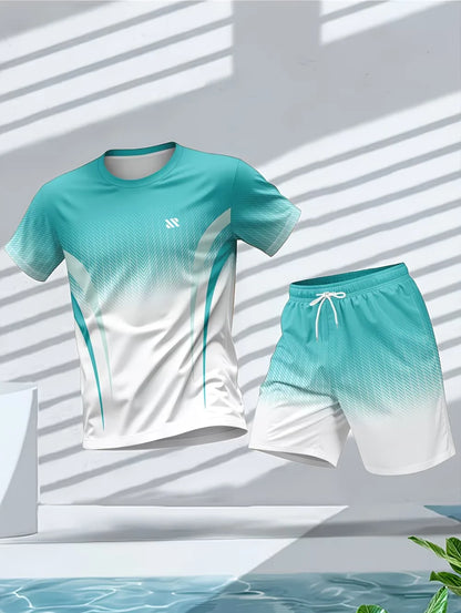 Irregular 3D Print T-Shirt Set