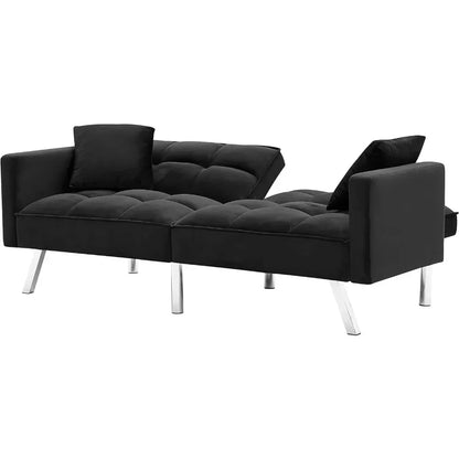 Velvet Convertible Futon Sofa Bed