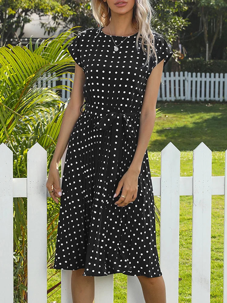 Elegant Belted A-Line Dress