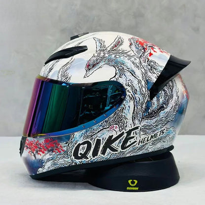 KEAZ Retro Vintage Full-Face Helmet