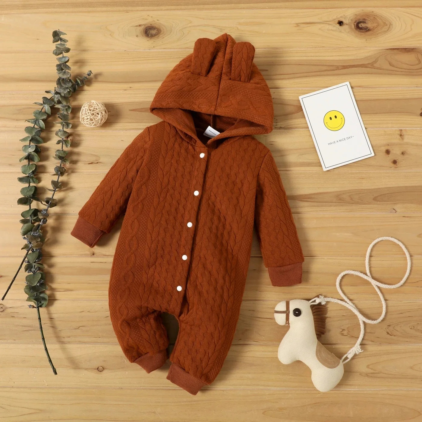 Newborn Hooded Baby Romper