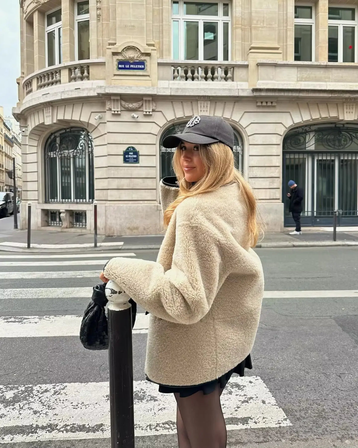 Toggle-Front Faux Fur Jacket