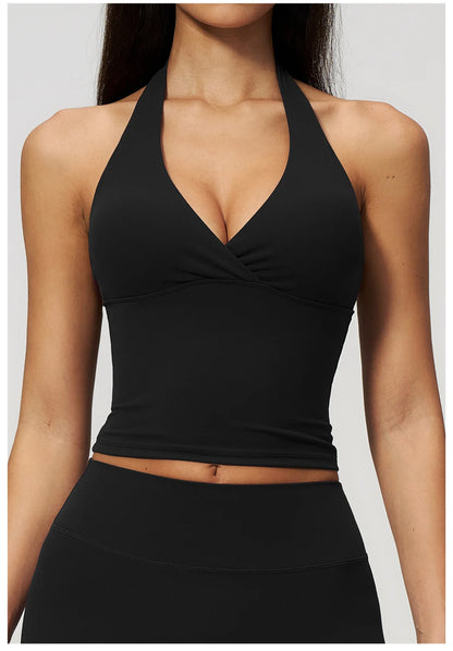 Hanging Neck Yoga Tops Sports