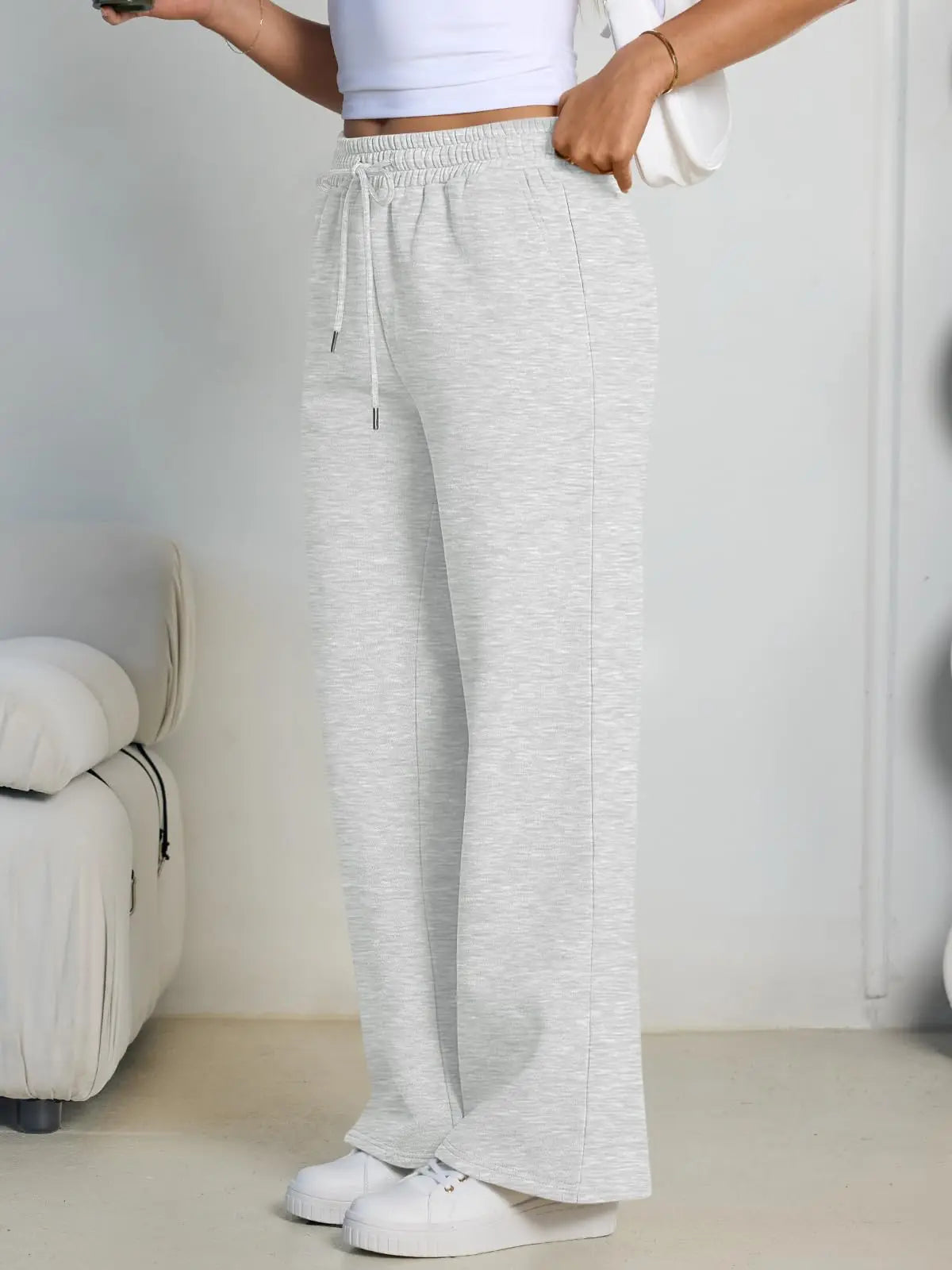 Wide-Leg Baggy Drawstring Joggers
