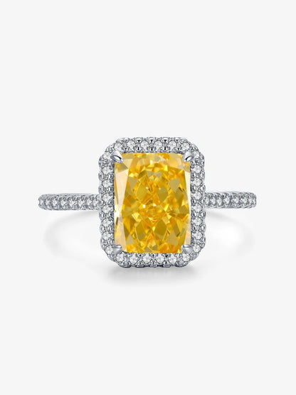 Rectangle Zircon Band Ring