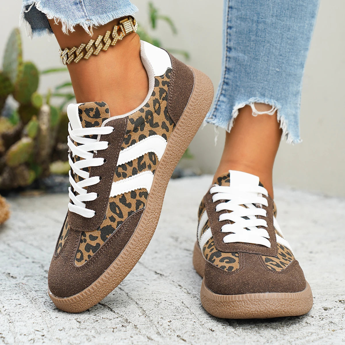 Leopard Print Casual Sneakers