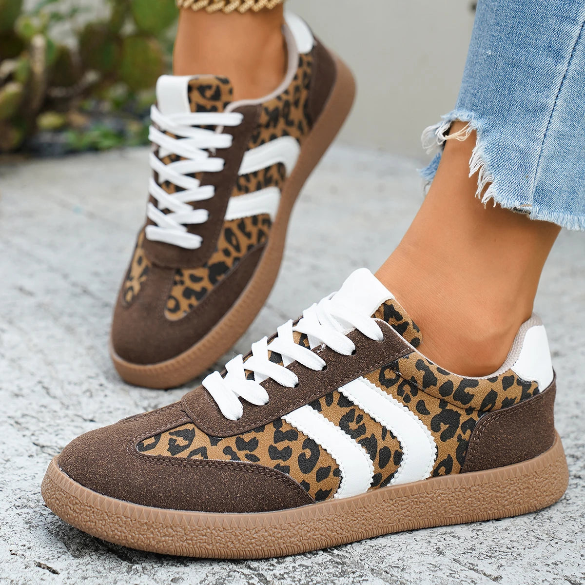 Leopard Print Casual Sneakers