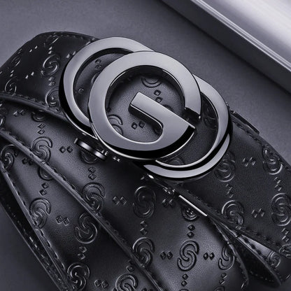 Cowskin Business Belt Automatic Buckle