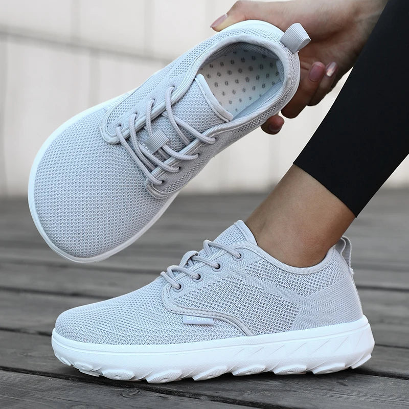 Wide Toe Platform Mesh Sneakers