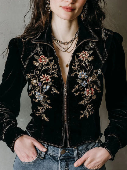 Floral Print Short Jacket