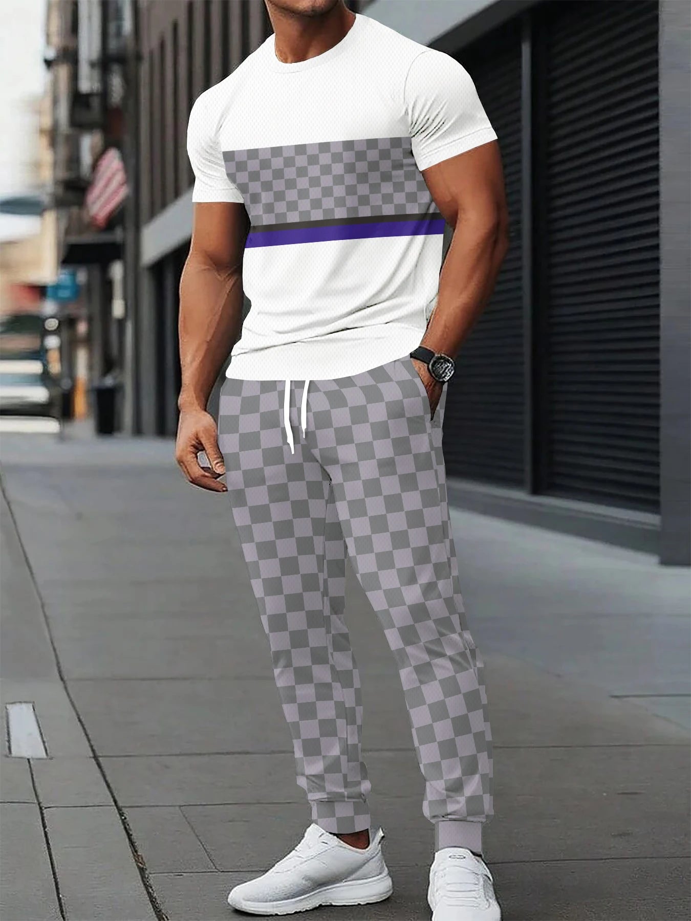 Summer Short-Sleeved Long Pants Set