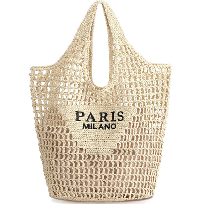 Woven Straw Beach Tote