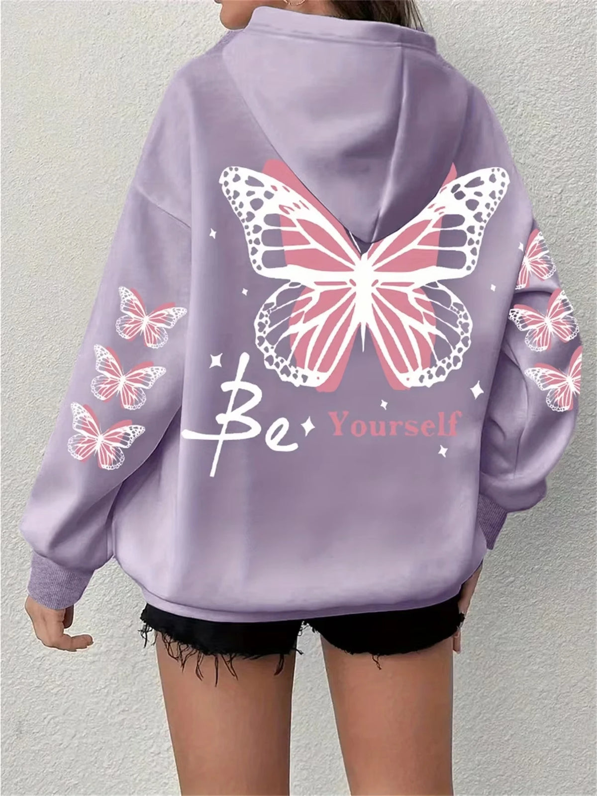 Butterfly Graphic Pullover Hoodie