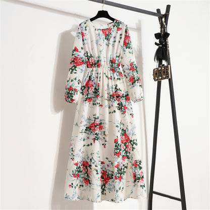 Floral Bohemian Chiffon Maxi Dress