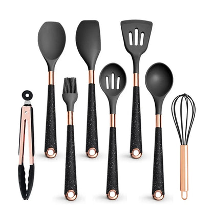 Silicone Khaki Utensils Set For Kitchen