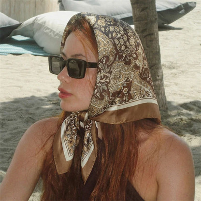 Printing Silk Square Hair Scarf