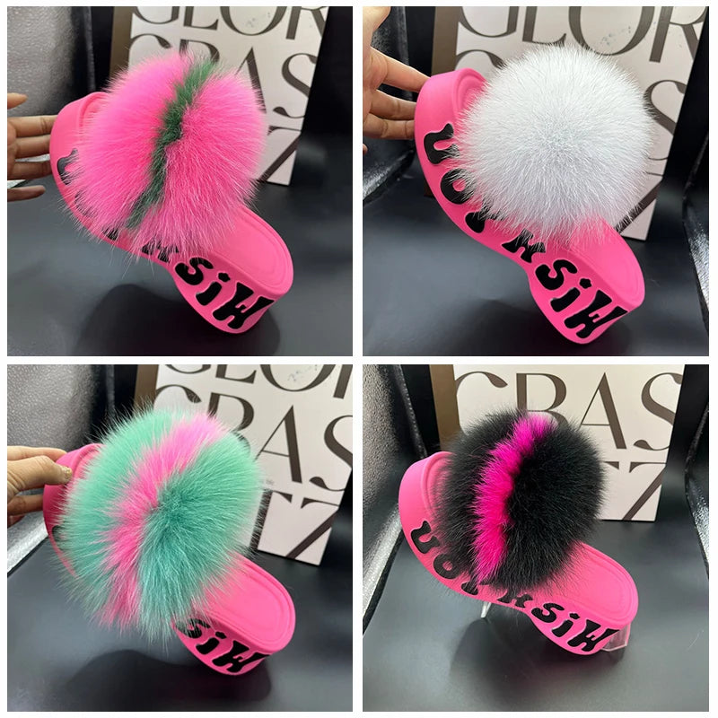 Fur Wedge Party Sandals