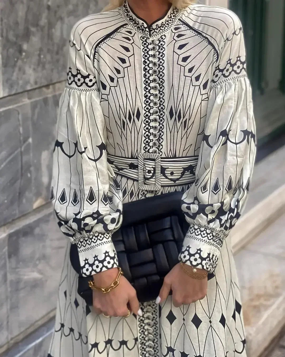 Geometric Knee Dress