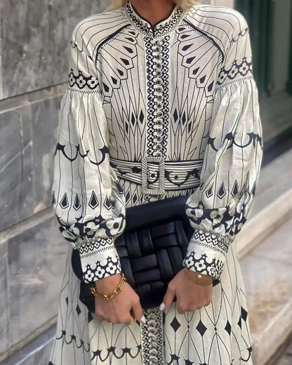 Geometric Knee Dress