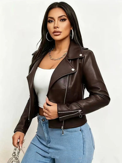 PU Leather Moto Jacket