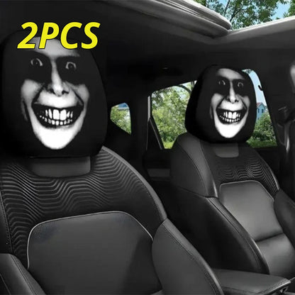 Scary Face Car Headrest Cover