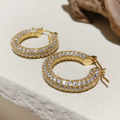 Brilliant Zirconia Hoop Earrings