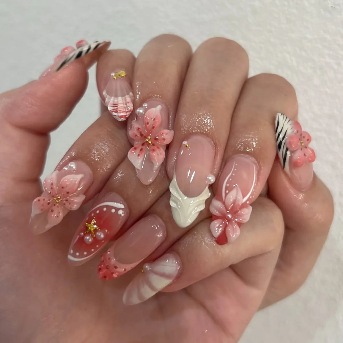 24Pcs French Ballerina Nail Tips