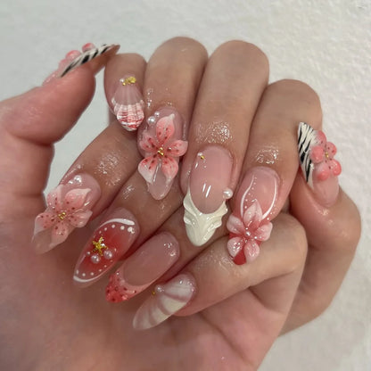 24Pcs French Ballerina Nail Tips
